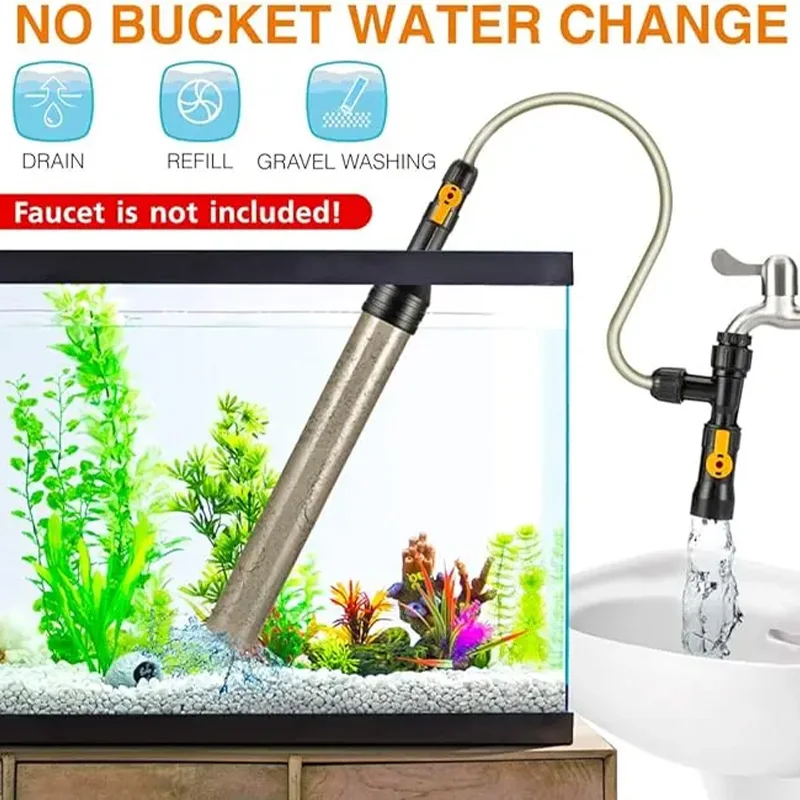 

Changer 3-Way Faucet Type Water Change Plastic Aquarium Water Changer Fish Tank Cleaning Tool Garden Splitter Watering Connector
