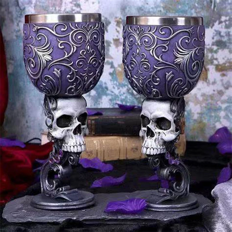 Vintage Medieval Skeleton Wolf Dragon Tall Cup Stainless Steel Unicorn Black Cat Home Party Bar Beer Coffee Mug Stranger Gifts