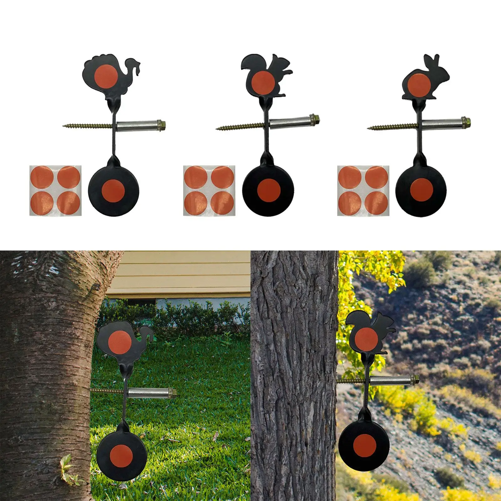 Auto Resetting Hunting Target Stainless Steel Reusable Entertainment Supplies Sturdy Portable Game Accuracy Practice for Outdoor