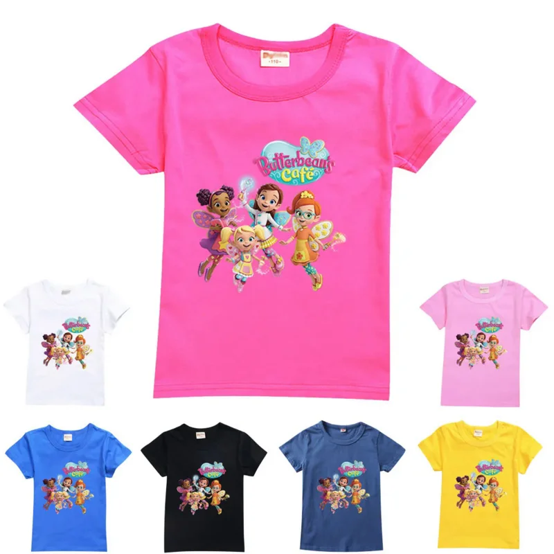 子供用の半袖ボタンTシャツ,漫画の動物の絵が描かれたTシャツ,ショーツのブティック,ラウンドネック,ケープ,流行