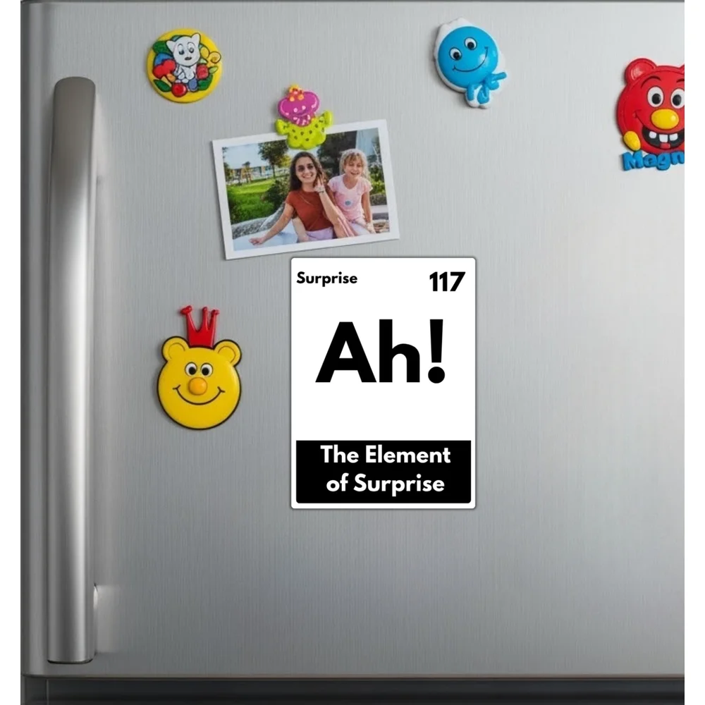 Ah The Element Of Surprise Funny Quote Vinyl Sticker For Laptop And Water Bottle Self Adhesive Decal