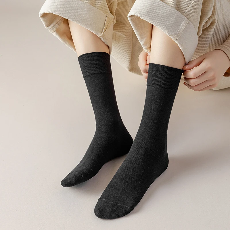 Socks women\'s Cotton Business Casual Soft Comfortable Solid Color Elastic Long Sock