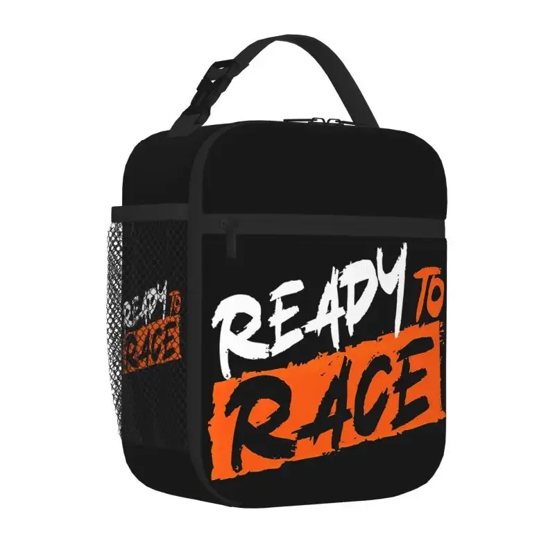 Custom Ready To Race Thermal Insulated Lunch Bag Motorcycle Rider Racing Sport Portable Lunch Bag for Work School Food Bento Box