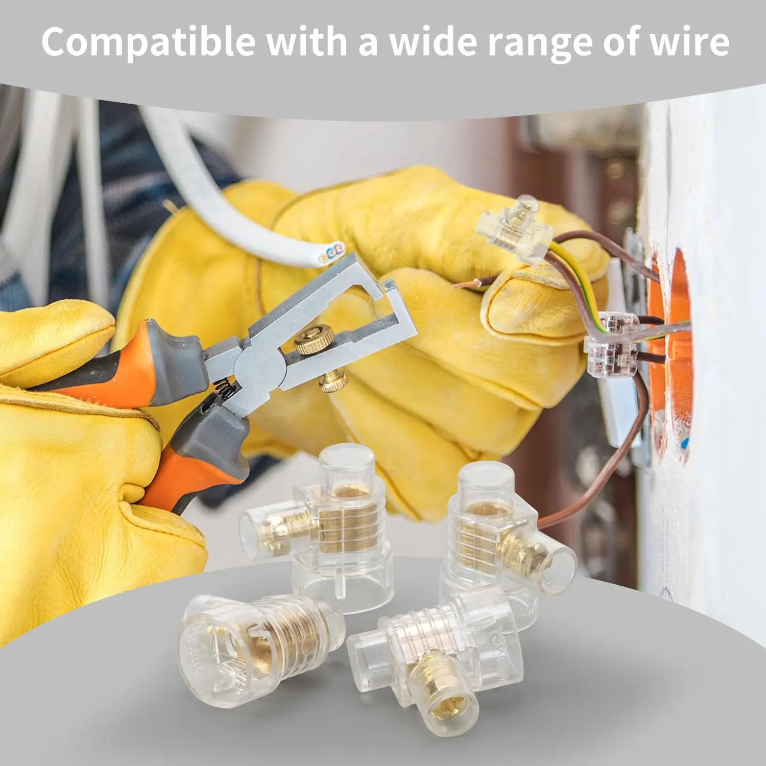 50/20/10Pcs PC Terminal Block 1/2 Ways Transparent Pure copper closed Easy Terminal Double Ports Crimping Cap 1/2 Position