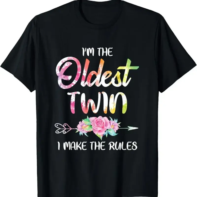 Oldest Twin T Shirt Sibling Birthday Funny Twins Matching