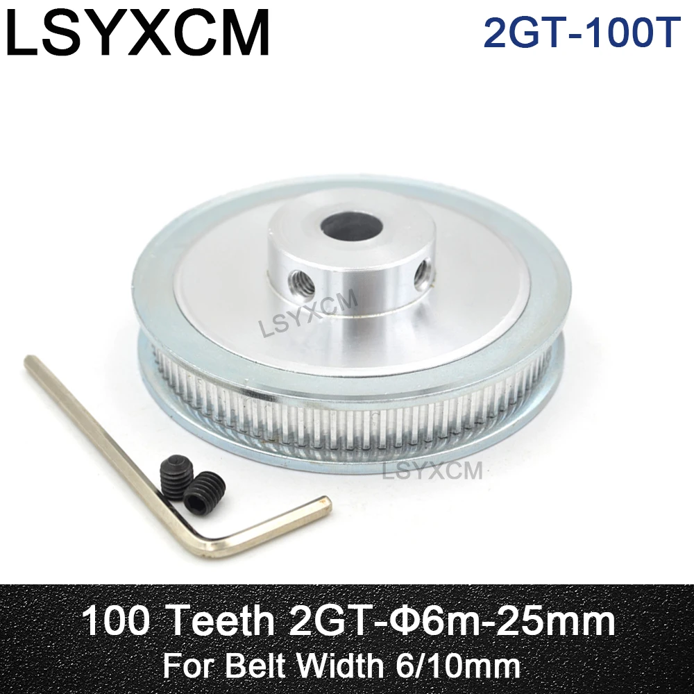 

100 Teeth 2GT Timing Pulley Bore 6/6.35/8/10/12/14/15/16/19/20/22/25mm for GT2 Synchronous belt width 6/10mm 100Teeth 100T