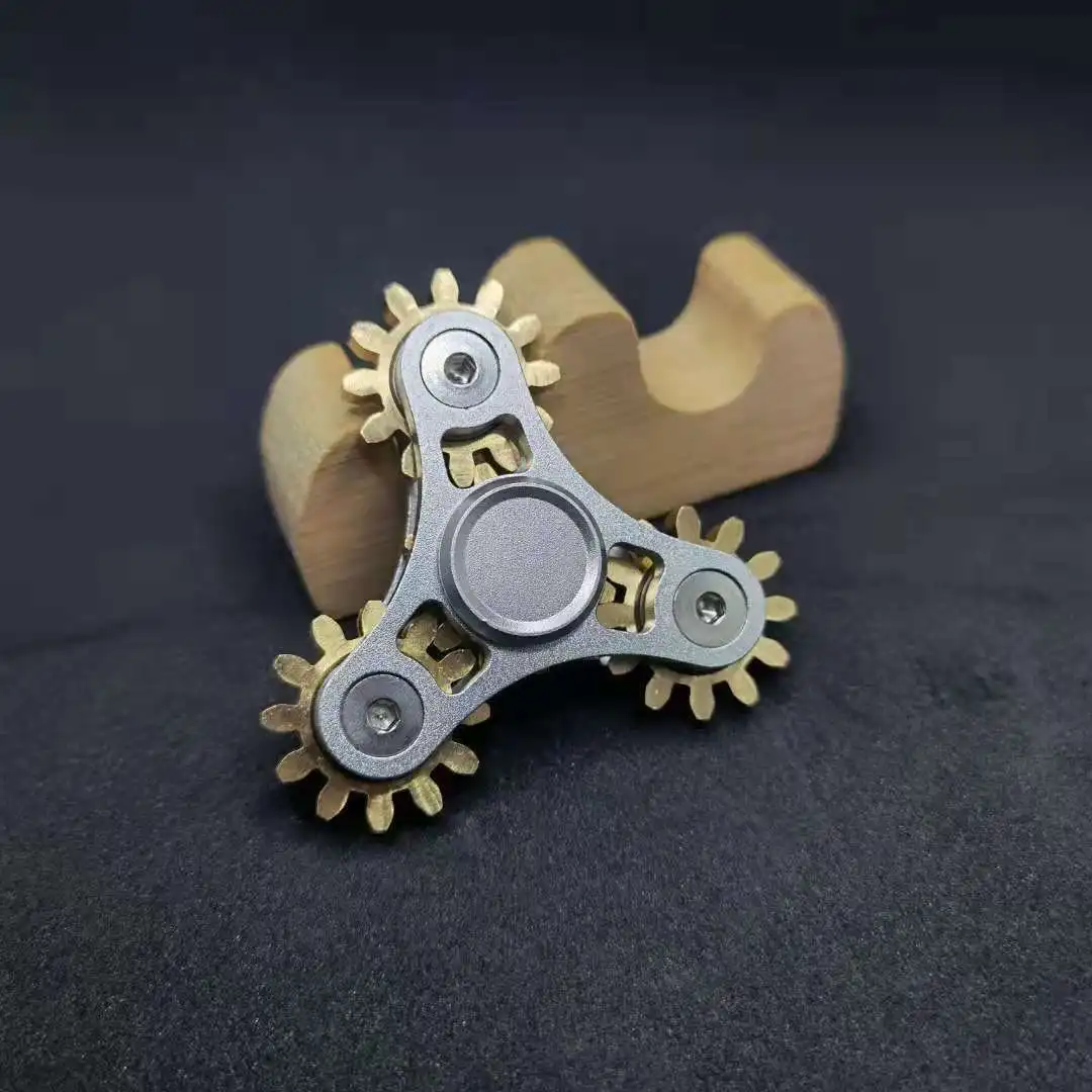New Double Ferris Gear Fidget Spinner Nine Tooth Linkage Hand Spinner EDC Gear Linkage Finger Gyroscope Toy for Children Adults