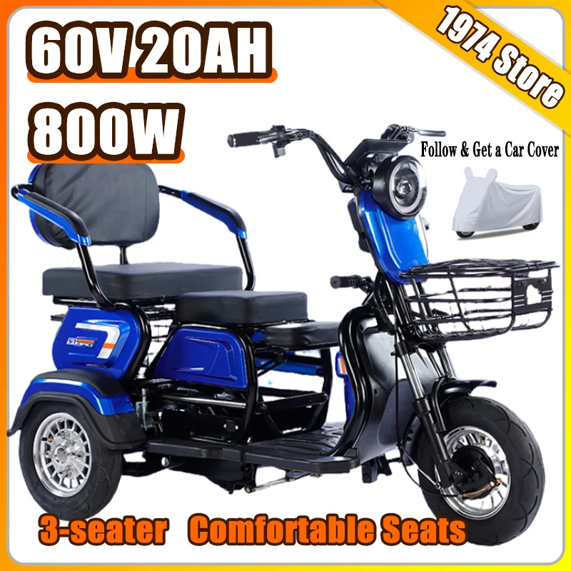 

Comfortable Seat Elderly Leisure Scootmobiel Mobility Scooter Adult 800 Watt Motor Battery Disabled Commuting Electric Tricycle