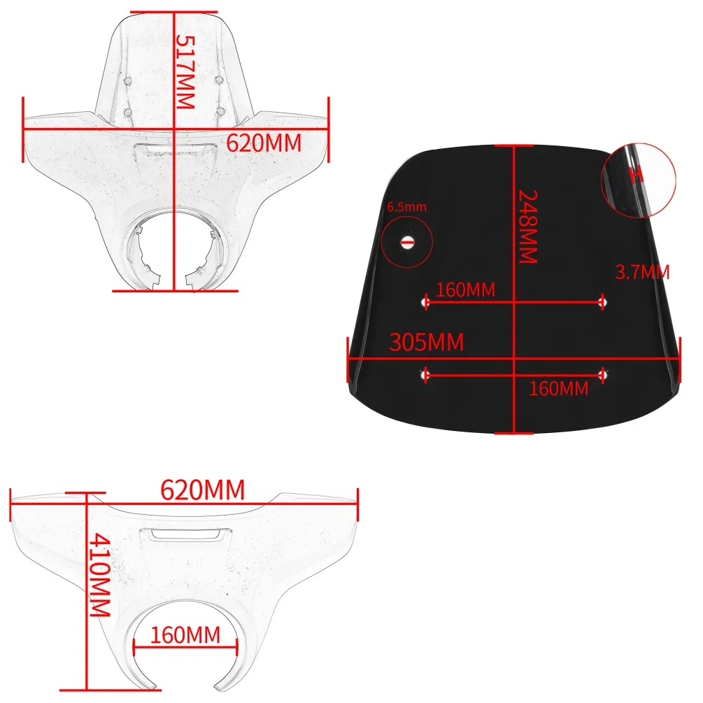 WOLFLINE Windshield Headlamp for Honda CMX 300 2020-2025/CMX 500 2017- 2025 Front Headlight Cover for Daily Commuting & Mountain