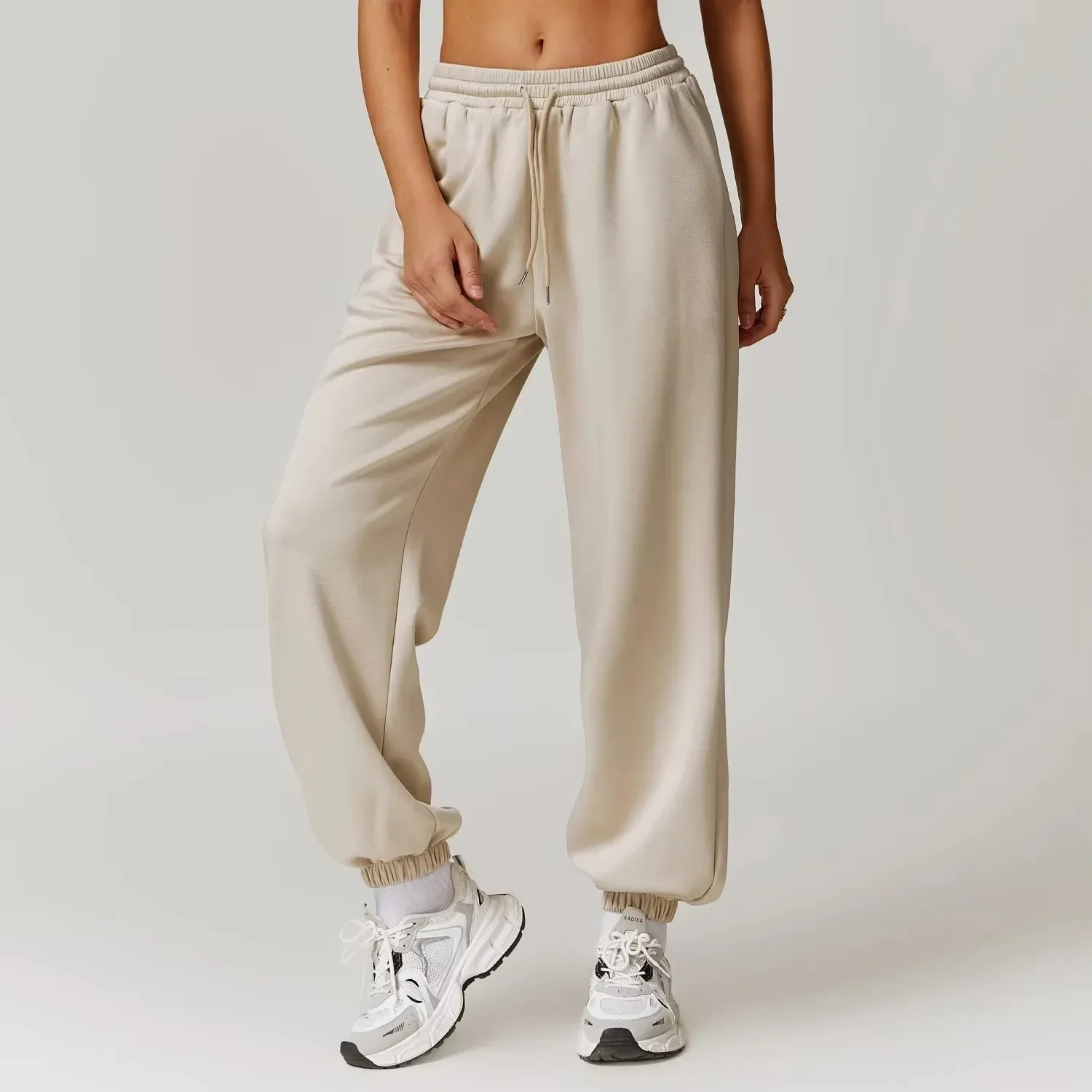 New High Waisted Casual Pants Loose Wweatpants Women's Straight Leg Pants Fitness Running Pants Versatile Sports Ankle Pa