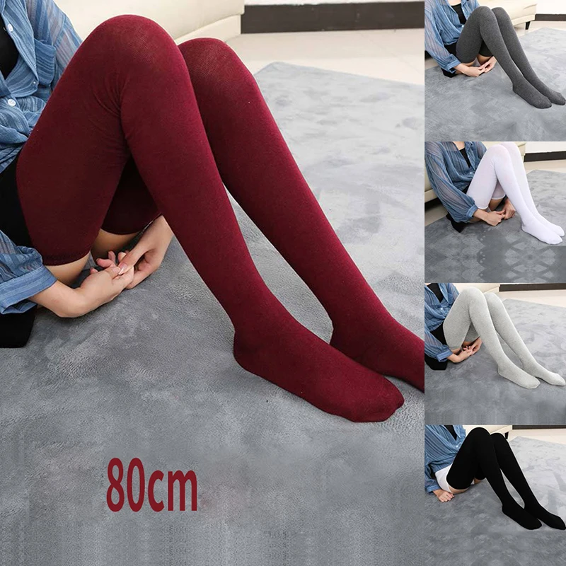 Warm Ultra Long Stockings 80CM Thigh Stocking Knit Non-Slip High JK Socks For Winter Spring Autumn Leisure Warm Socks