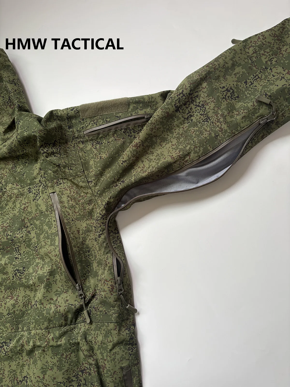 EMR Camouflage Hard Shell Combat Suit Set, Green Man Hooded Waterproof  over Pants and Jacket Set