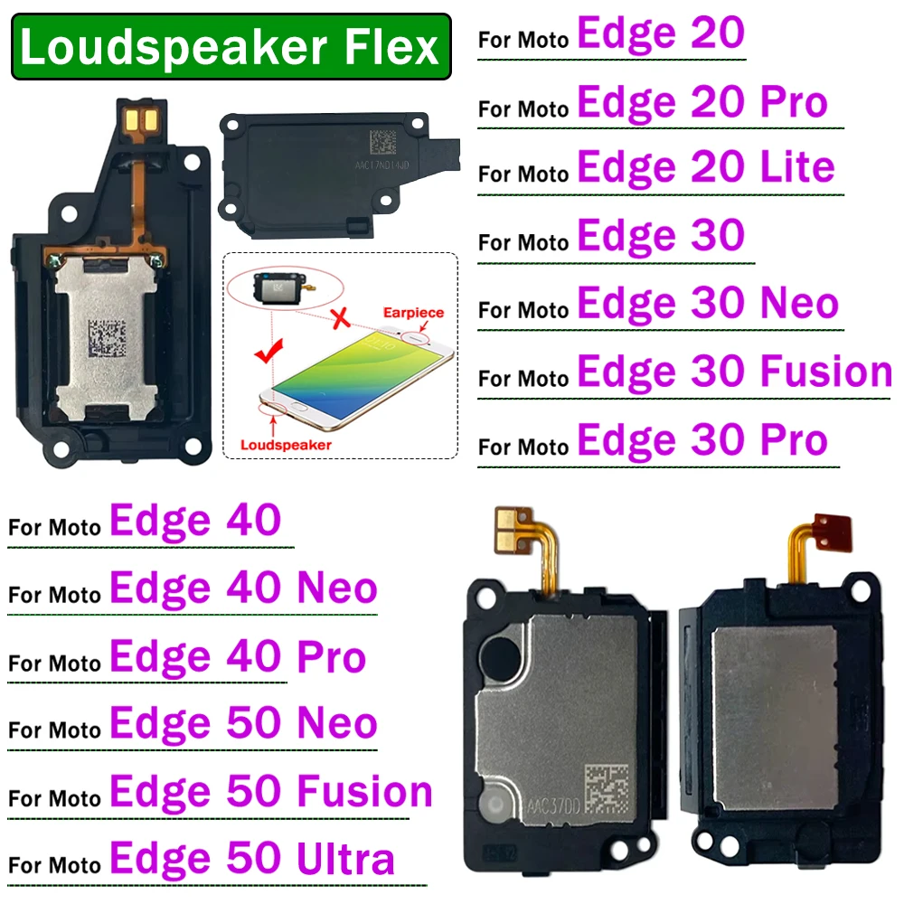New For Motorola Moto Edge 20 30 40 50 Lite Pro Plus Ultra Neo Fusion Loud Speaker Buzzer Ringer Loudspeaker Flex Cable