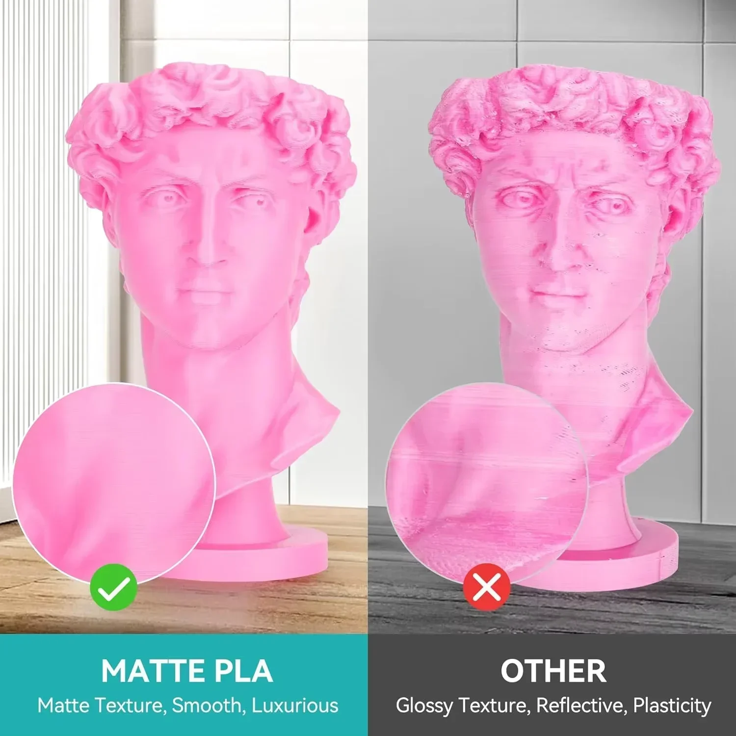SUNLU Pla Matte Filament 1.75mm, czysto zawiązana, wielokolorowa szpula wielokrotnego użytku, matowa powierzchnia, filament PLA 3D do większości drukarek FDM, 5KG — zdjęcie produktu 4