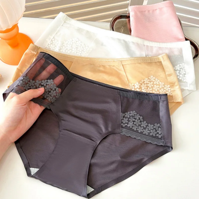 Women Lace Panties Exquisite Lace Underwear Seamless One Piece Breathable Soft…