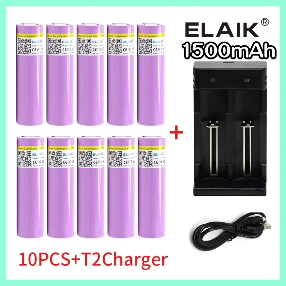 18650 Oplaadbare Batterij 3.7V 18650 1500Mah Capaciteit Li-Ion Oplaadbare Batterij Voor Zaklamp Zaklamp Batterij + Oplader