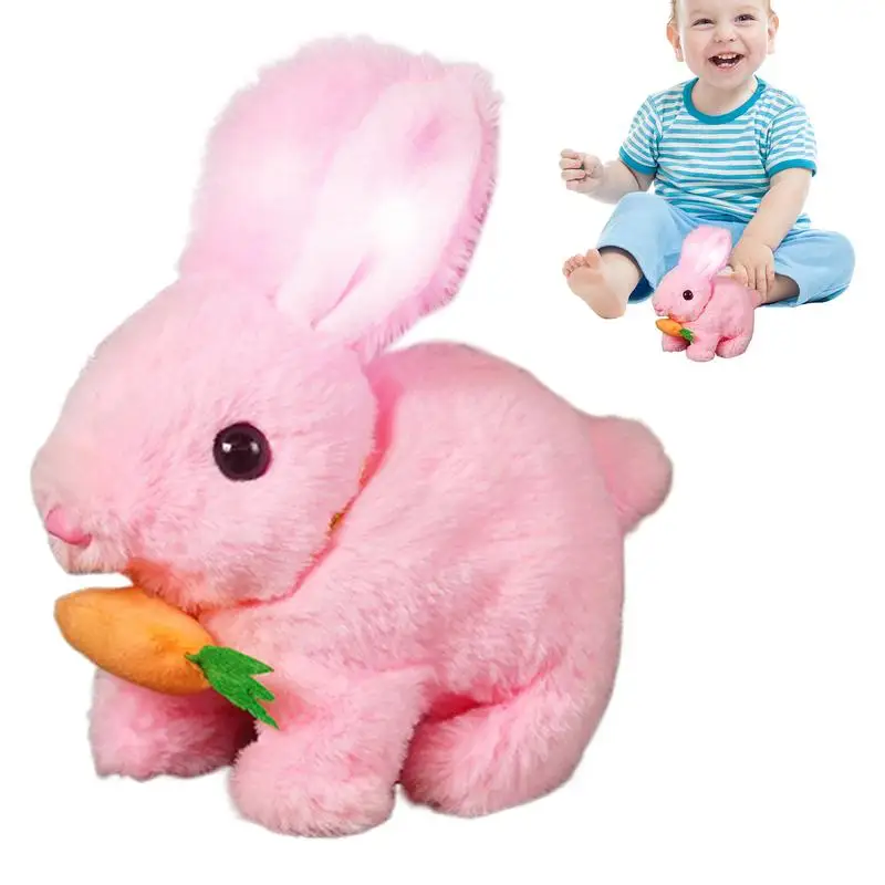 Lapin réaliste jouet lapin de pâques poupée douce jouets en peluche jeu interactif lapin poupées mignonnes sauter et secouer les oreilles animal de compagnie électronique