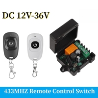 DC 12V 24V 36V 433 MHz Remote Control Wireless Switch 1 CH rf Relay Receiver and 1CH Transmitter for Door Electromagnetic lock