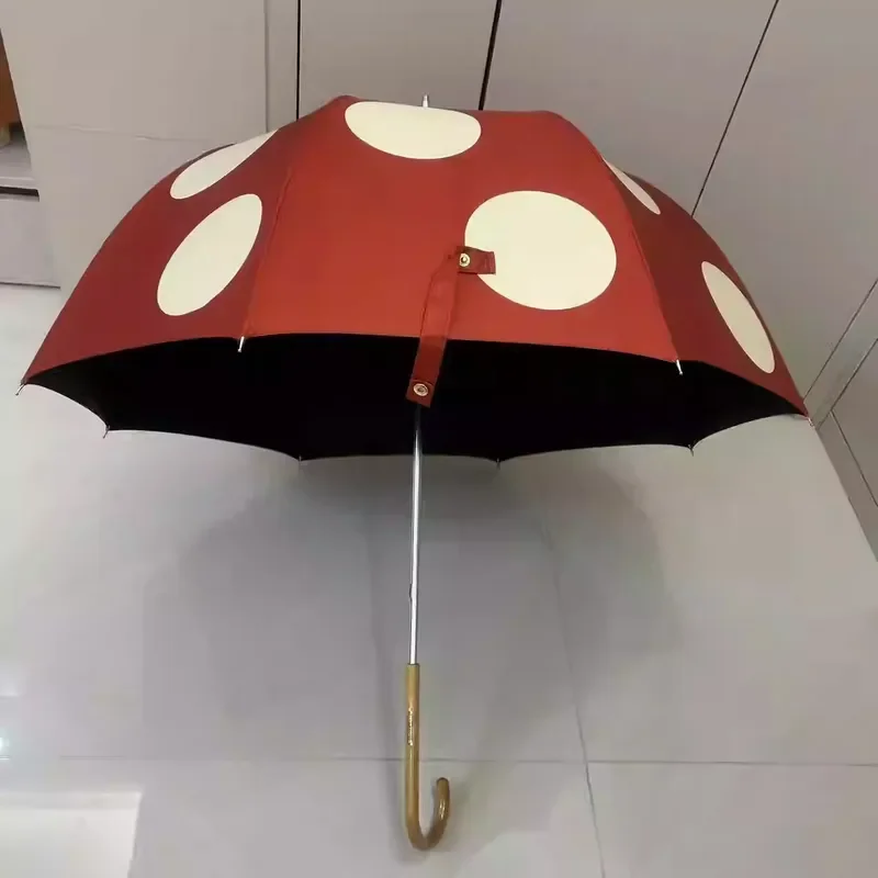 For Arched Retro Leopard Print Umbrella Vinyl Sunshade High Value Weather Rain Dual Purpose Sun Protection UV