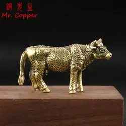 Retro Brass Milk Cow Figurines Miniatures Desktop Ornaments  Animal Bull Small Statue Lucky Home Decorations Crafts Accessories