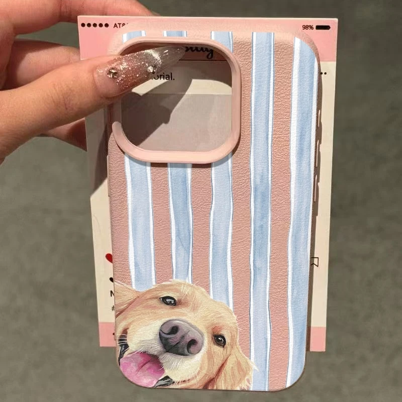 Cute Golden Retriever Pattern Phone Case For iPhone 17 Pro Max 16 15 14 13 12 11 XS Max X XR 7 8 Plus 16E 17E 17Air Bumper Cover