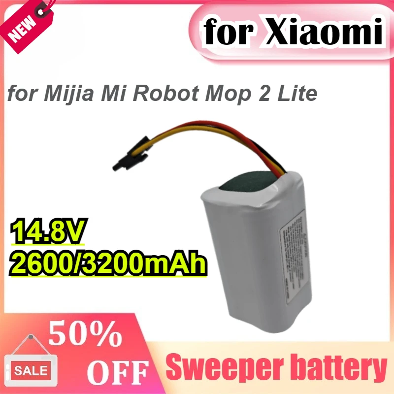 

12800mAh 14.4V Li-ion Battery for Xiaomi Mijia Mi Robot Mop 2 Lite Vacuum MJSTL High Capacity Rechargeable Pack Wholesale