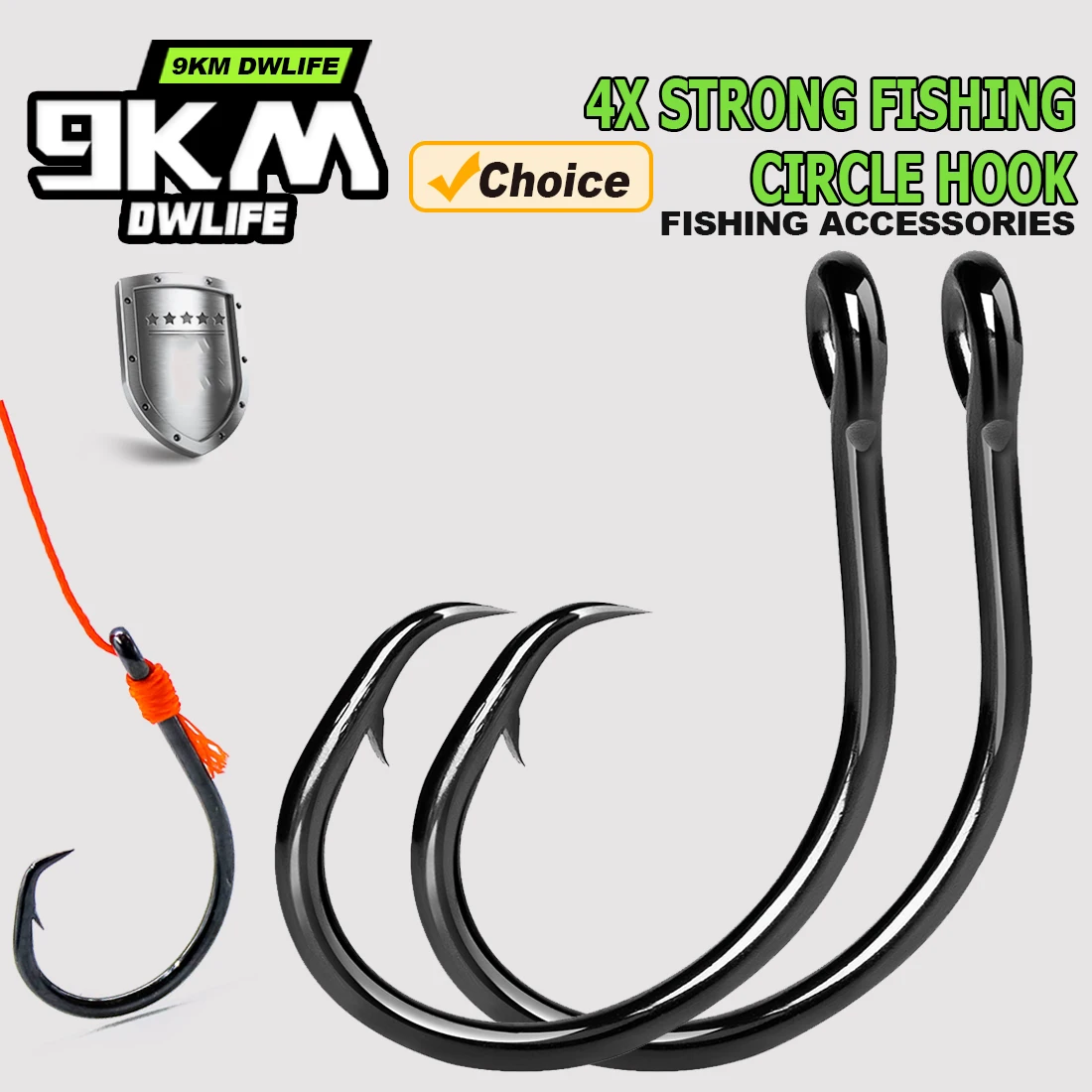 9 كجم 4X خطاف صيد قوي دائرة هوك عالية الكربون الصلب غير إزاحة مغلقة العين فجوة واسعة لسمك السلور باس السلمون المياه المالحة الطازجة