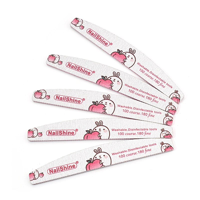 5 teile/los gedruckt niedlichen Muster Nagel feile 100/180 Sandpapier rosa Nagel feile Puffer für Gel politur profession elle Maniküre Werkzeuge Uñas