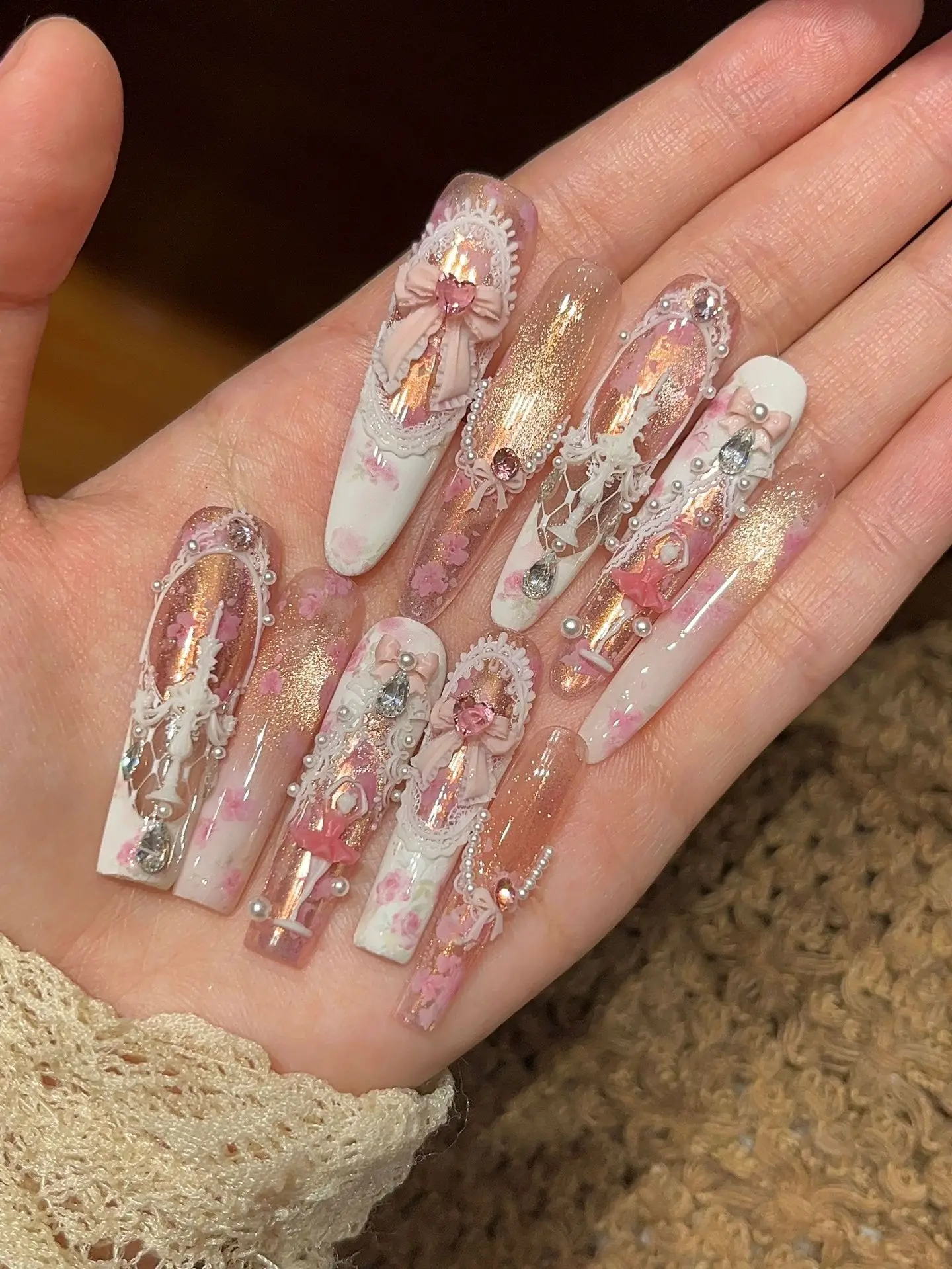 1 Stück 80cm Blumen-Spitzen-Nagelfolie für hübsche Transferfolien, Blumen-Aufkleber, Schleifen-Nagelfolien, Vintage-Rosen-Nagelkunst-Dekorationen – Detail 7