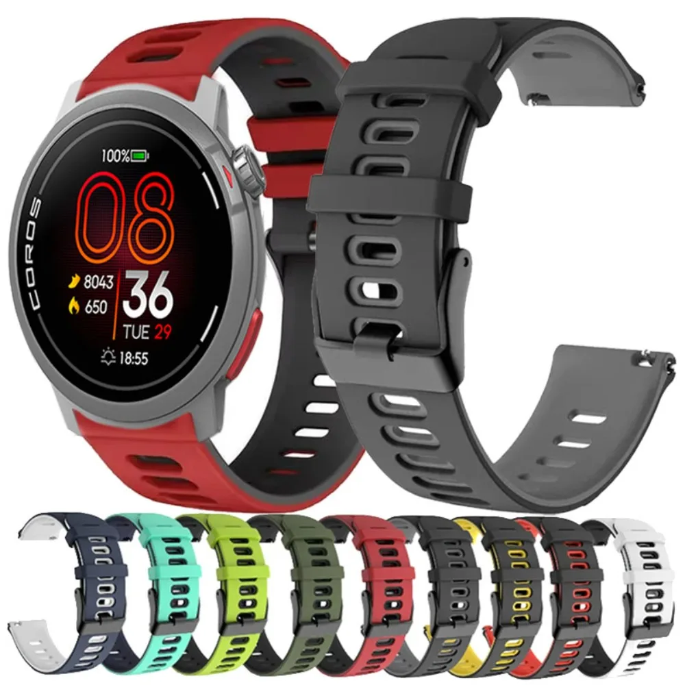 22/20 مللي متر لينة سيليكون حزام ل كوروس بيس برو 4 3/APEX 2-4 42 مللي متر سوار ل Suunto المحيط/الجري/السباق 2-1-S/عمودي 2-1 معصمه