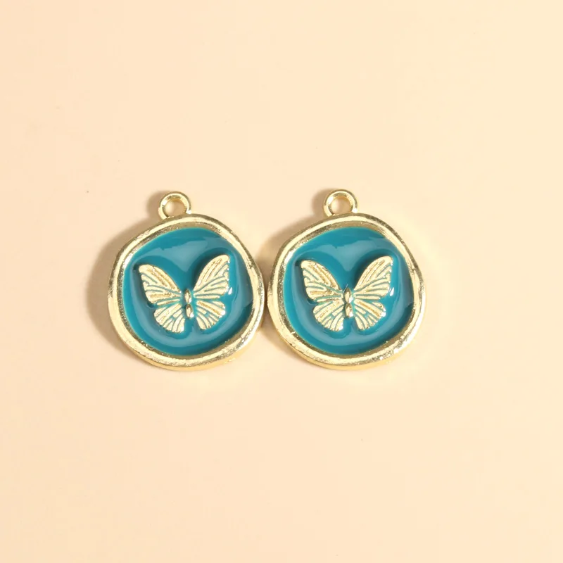 10pcs Lovely Enamel Charms Colorful Mini Butterfly Animals Pendants For Making Necklace Key Chains DIY Handmade Jewelry Findings