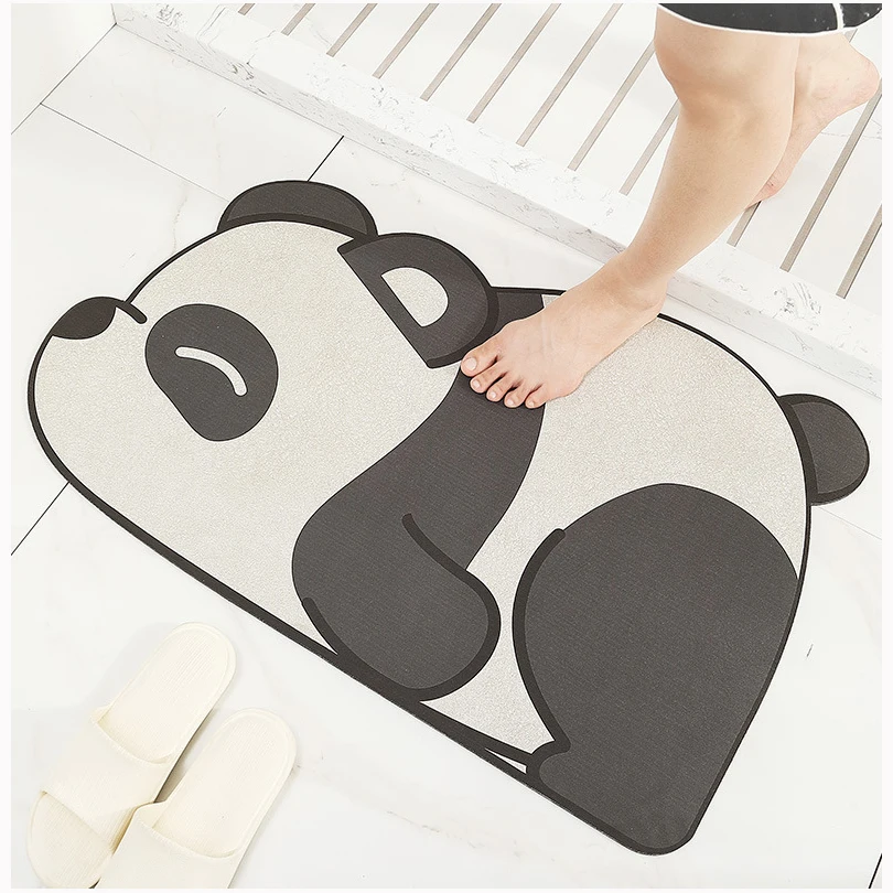 

Quick Drying Cute Cat Dog Panda Bath Mat Super Absorbent Anti-Slip Carpet Skin Floor Mats Toilet Home Decor Kitchen Rug 40*60CM