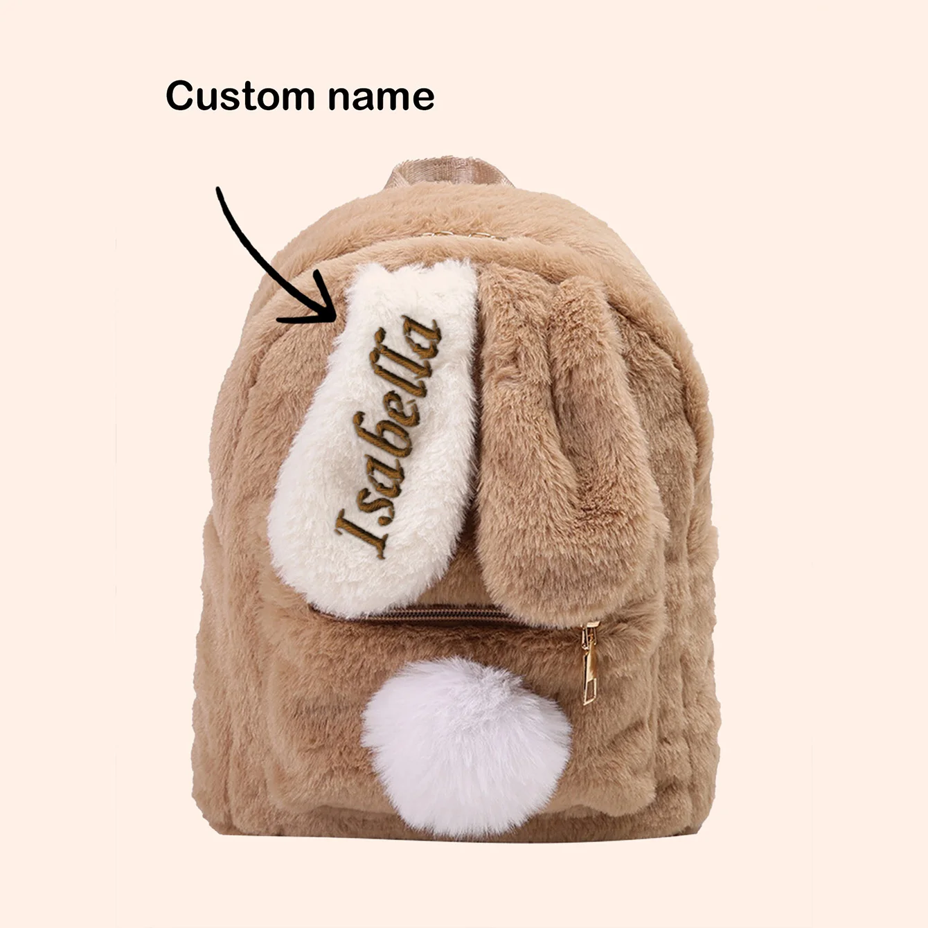 

Симпатичный двухцветный рюкзак из флиса ягненка с вышитыми заячьими ушками на заказ | Детская дорожная сумка | Идеальный пасхальный подарок