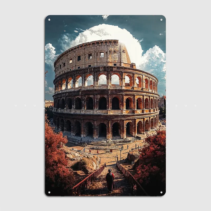 Colosseum in Rome Travel Poster Metal Sign Life Wall Custom Bedroom Indoor Home Wall Decor Posters Room Decoration
