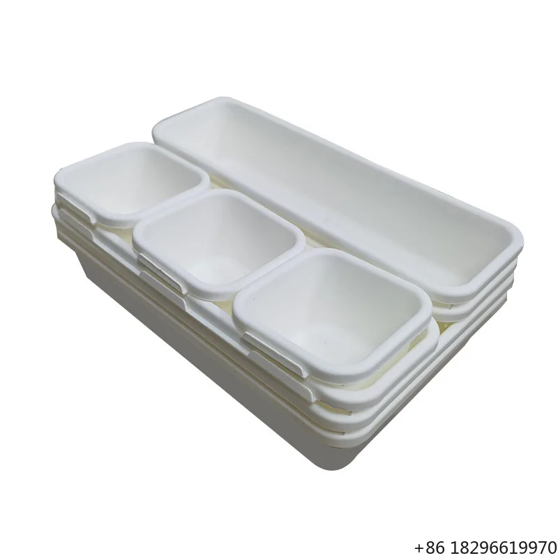 8-Piece Plastic Drawer Organizers Set-3-Sizes Multi-Purpose Modern Vanity Makeup Kitchen & Desk Bathroom Storage Trays