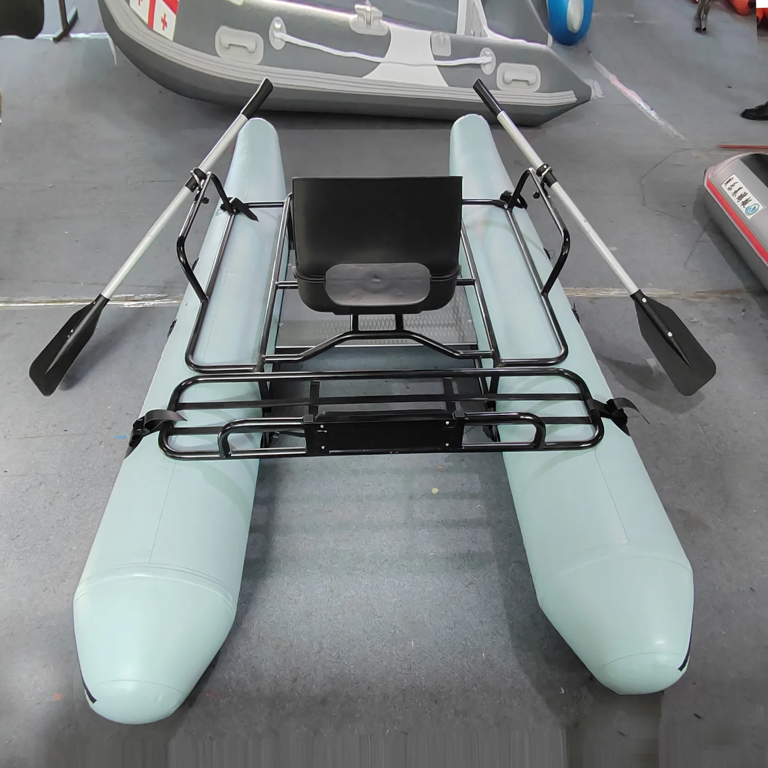 TPU260 inflatable  rubber  fishing  light luya  outdoor frame catamaran assault