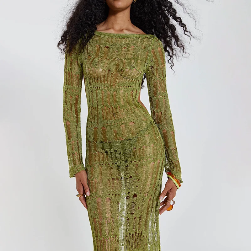 Sommer Neue Rock frauen Einfarbig Sexy Gestrickte Hohl Strand Bikini Badeanzug Cover Up Sonnenschutz Kleidung