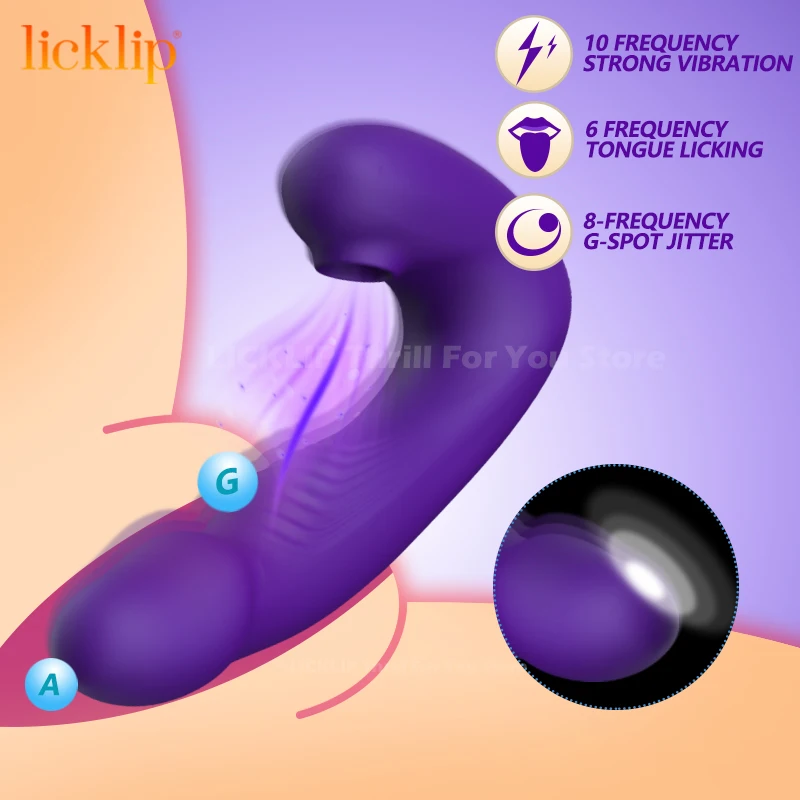 

LICKLIP 3IN1 G Spot Sucking Vibrator Tongue Licking Massage Pussy Clitoral Stimulation Orgasm Female Masturbation Adult Sex Toy