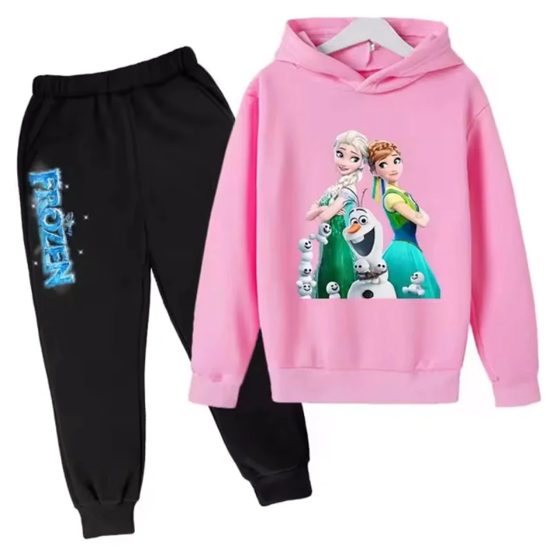 Disney Frozen Kids Tracksuit Girls Clothes Set Frozen Elsa Hoodies and Pants Children Sportwear Clothing Fashion Sport Suit