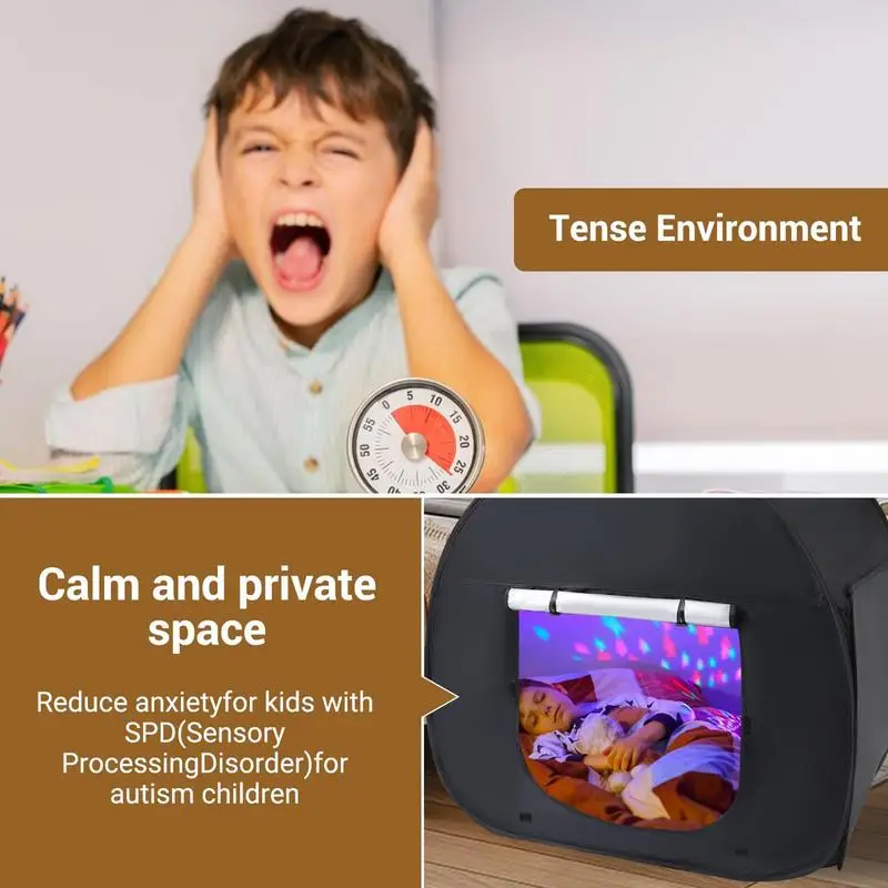 Kinderen Pop-Up Tent Light-Out Hoek Tent Opbergtas Inclusief Draagbare Rustige Hoek Opvouwbare Tenten Voor Kinderen Kalmeren Schuilplaats