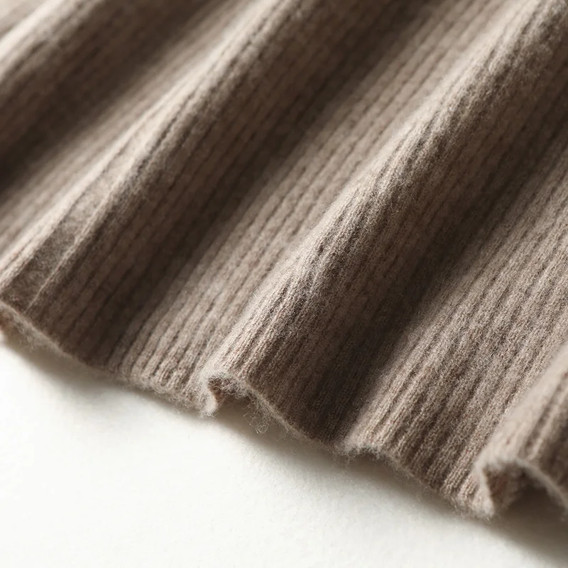 Women100% ميرينو الصوف قاعدة س الرقبة البلوز فستان متماسكة بلون الجلد ودية المألوف لينة الخريف الشتاء ملابس علوية