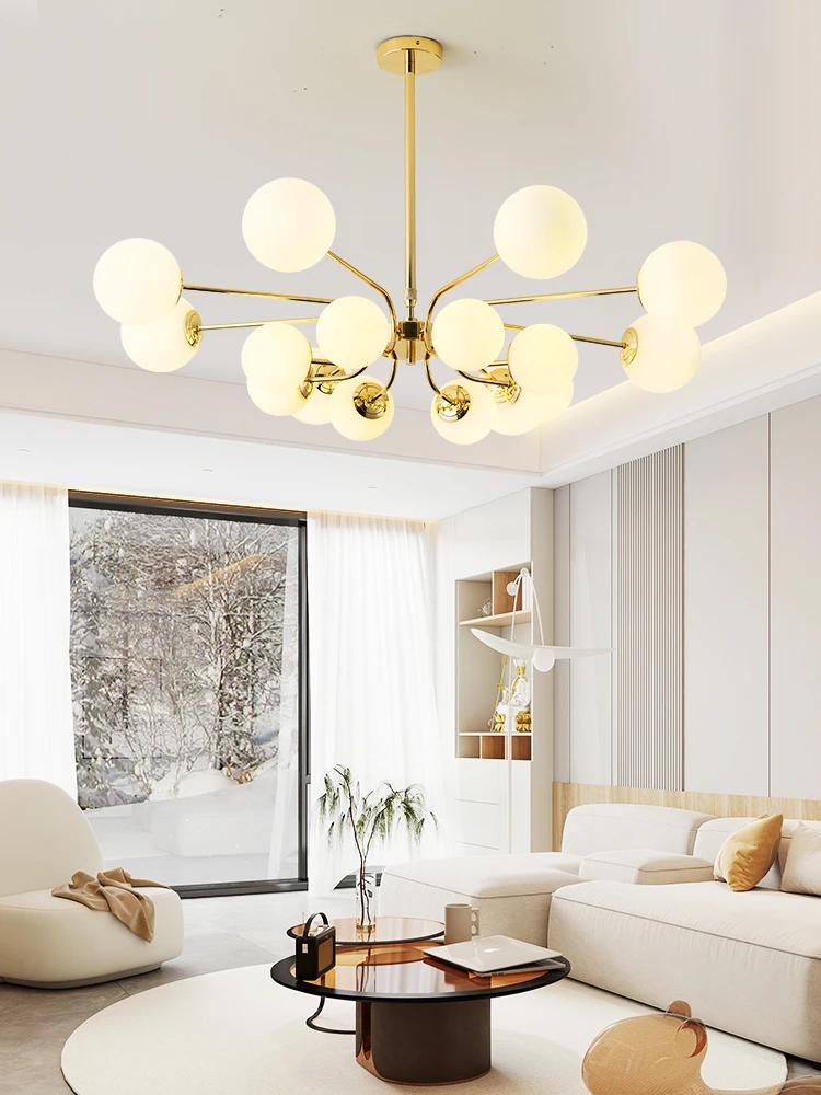 

Living room pendant lamp, Bauhaus magic bean dining room lamp, simple and elegant, light luxury master bedroom lamp