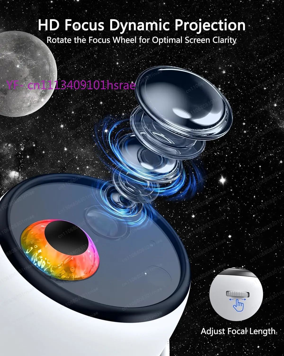90 Dynamic Scenes 3D Galaxy Starry Sky Projector, HD Planetarium Night Light Built-in Bluetooth Speaker