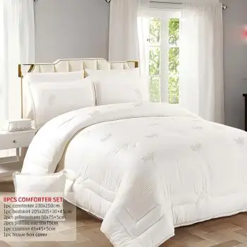 Luxury Polyester Microfiber Fluffy Comforter Set King Size Bedsheet and Pillow Cover Linen Bedroom Bedding Sets