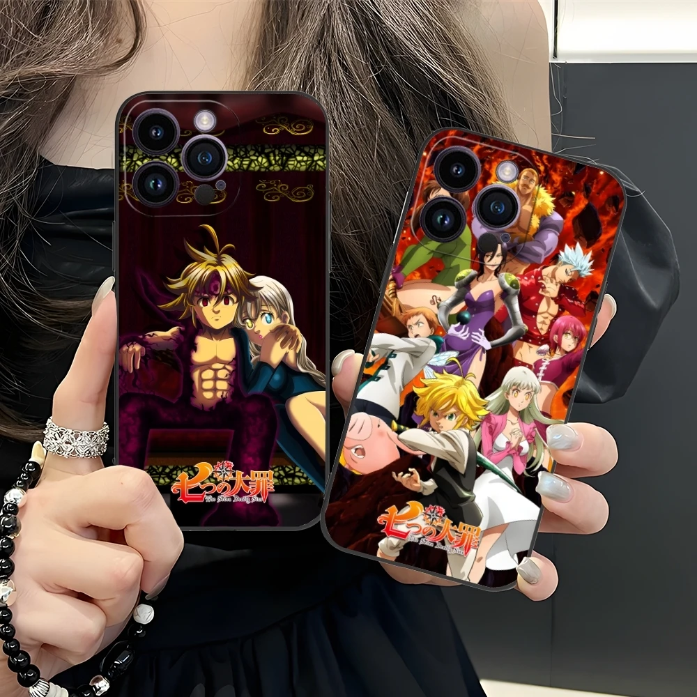 Seven Deadly Sins Elizabeth Cell Phone Case for iPhone 16 15 14 13 12 11 X XR XS 8 7 Pro Max Plus Mini Black Phone Cover Shell