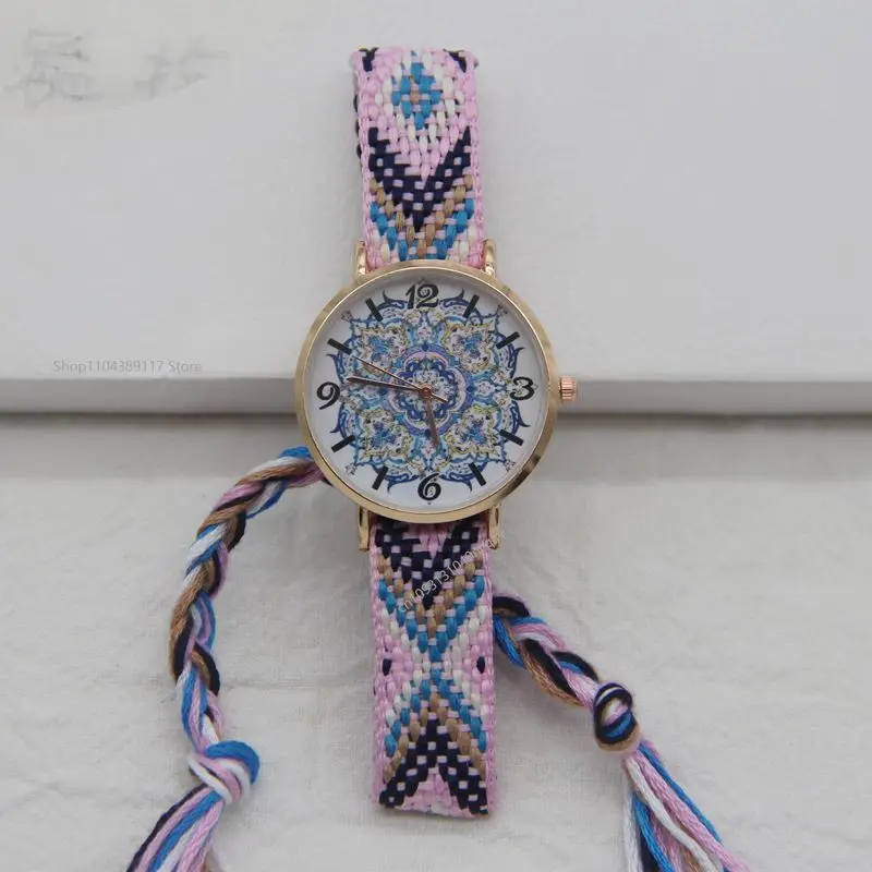 2025 nuevo Reloj de estilo tejido para Mujer, relojes de disco exquisitos para Mujer, Reloj de estilo bohemio, Reloj de regalo de cumpleaños para Mujer