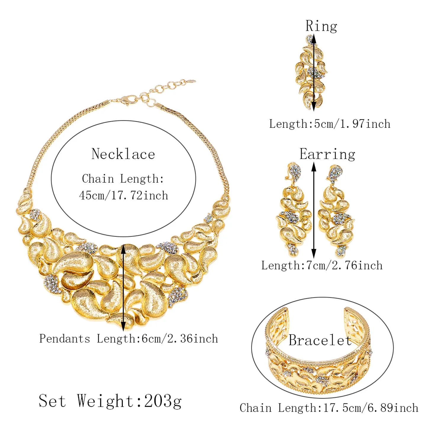 Gold Plated Women's Jewelry Set with Necklace And round Bracelet - Luxury Nigerian Wedding Accessory for Women