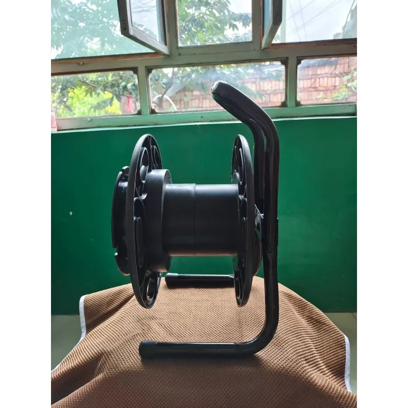 Fiber optic cable discharge and collection wire tray 27 cm diameter 80 - meter wrap capacity for field use