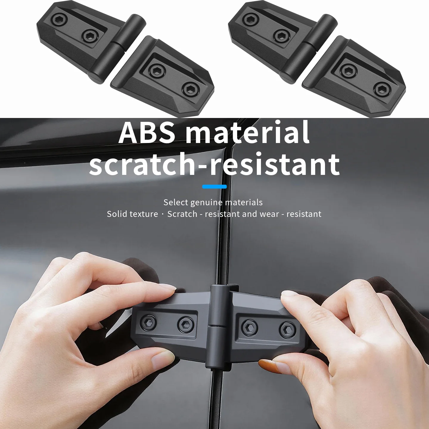 

Universal ABS Off-Road Car Exterior Hinge Trim Easy Installation Non-Destructive Auto Hinge Decor Matte Black ABS Accessories