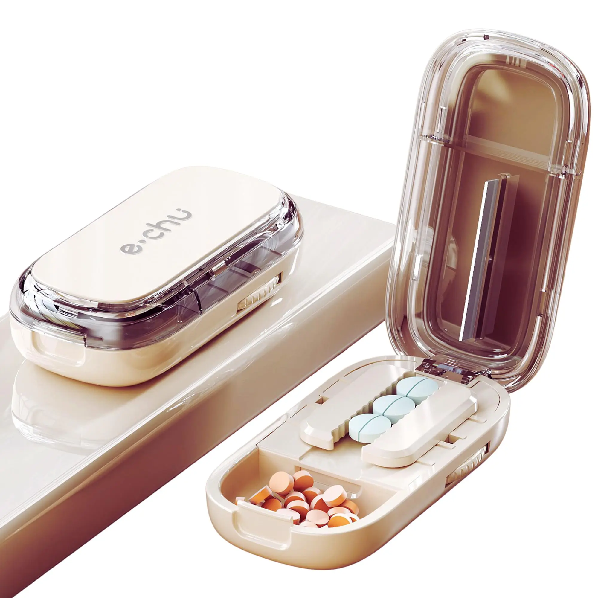 Multifunctional Pill Cutter Dispenser Portable Precision Adjustable Cutting Small Pills And Micro Pill Cutter Food Grade Blade